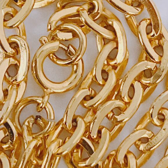 VTG 1970s Gold Tone Mod Crescent Pendant Necklace Statement Jewelry Sculptural - Picture 6 of 15